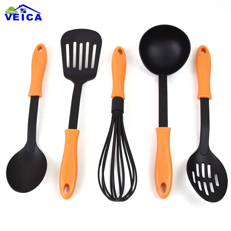 FDA Approved 5pcs/lot Nylon Cooking Tools Silicone Kitchen Utensils Set in Hygienic Solid Coating FDA Approved 5pcs/lot Nylon Cooking Tools Silicone Kitchen Utensils Set in Hygienic Solid Coating