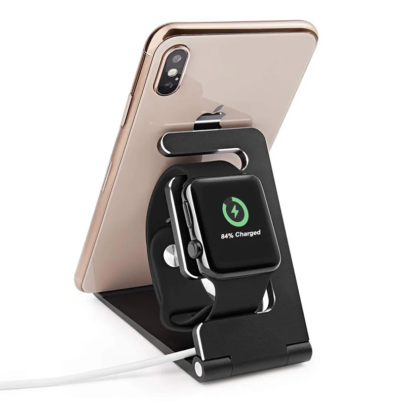 

Universal Smartphone Stand Holder Angle Adjustable Charging Stand For Apple Watch 1 2 3 4 Foldable Aluminium Alloy Tablet Holder