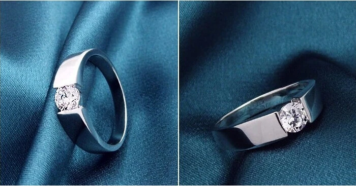 Мужские кольца из серебра 30% пробы с фианитом|jewelry gift|ring jewelrymen wedding |