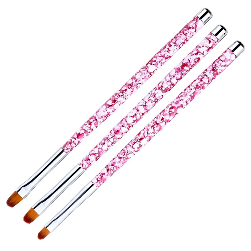 

3Pcs Nail Art Marble Pattern Uv Gel Extension Builder Painting Brush Flower Diy Design Drawing Pen Manicure Tools