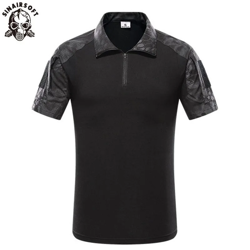 

SINAIRSOFT Camouflage Military Tactical Uniform US Army Combat Cargo Multicam Airsoft T-Shirt Breathable Wicking Tee Shirts Man