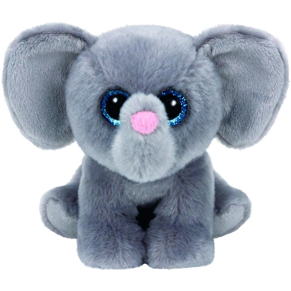 

Pyoopeo Ty Beanie Babies 6" 15cm Whopper the Grey Elephant Plush Regular Stuffed Animal Collection Soft Doll Toy