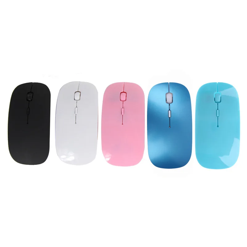

Ultra Thin USB Wireless Optical Mouse 2.4G Receiver Super Slim Computer Mice Mouse for PC Laptop Desktop Black White Candy Color