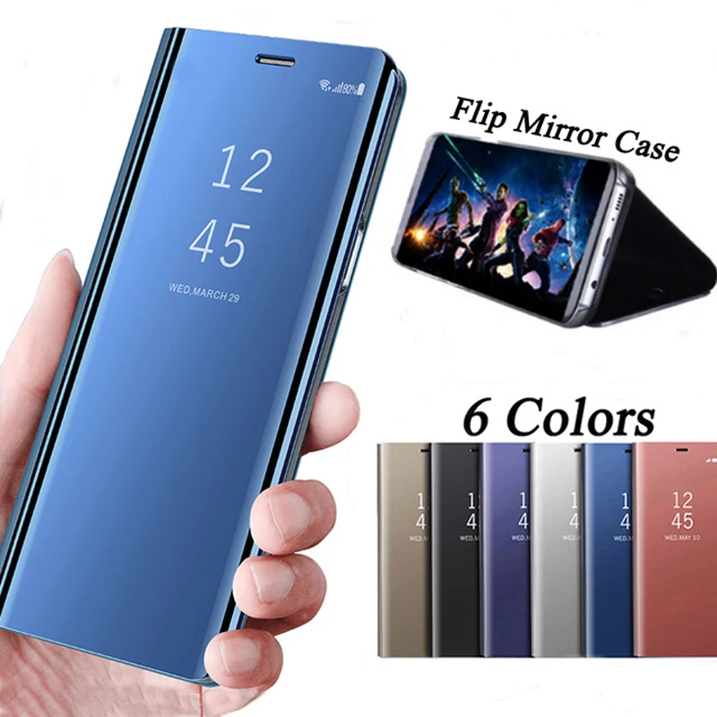 Зеркальный флип чехол для Xiaomi Redmi Note 5A Note4X 5Plus Роскошный прозрачный из
