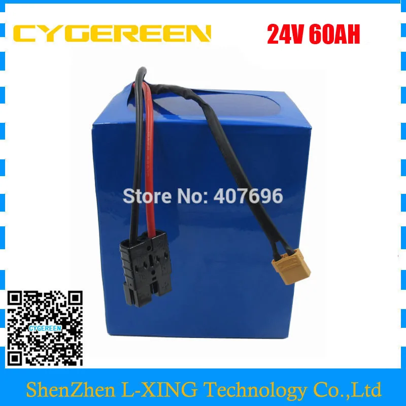 

1000W 24V 60AH Electric Bike battery 24V Lithium ion battery 3.7V 5000MAH 26650 Cell 50A BMS with 5A Charger