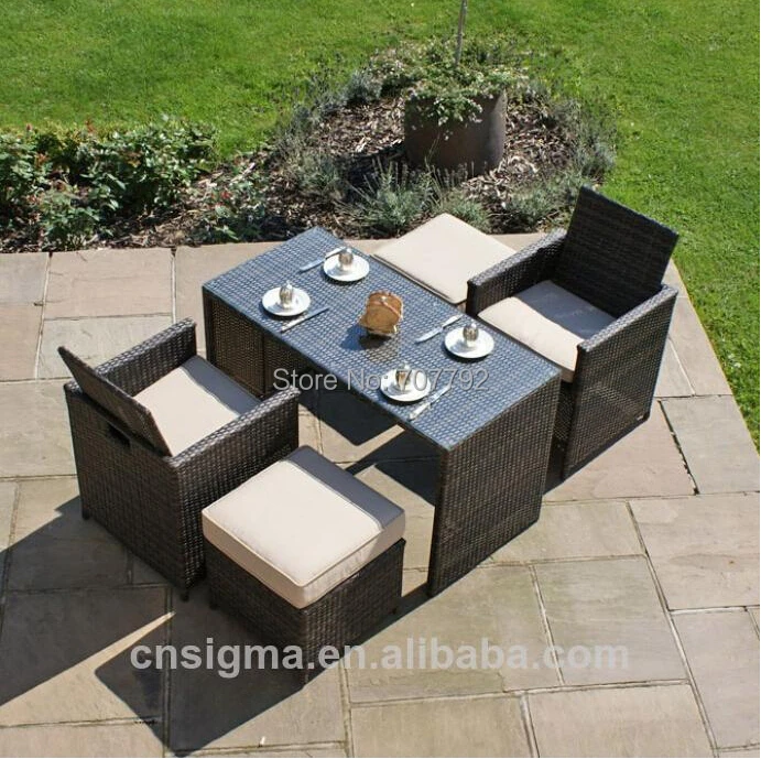 

Hot Sale Folding Balcony Rattan Outdoor Garden Table Set
