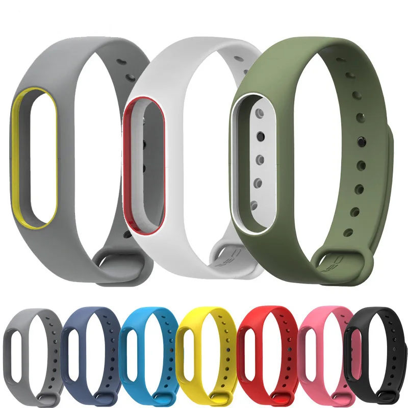 

High Quality Colorful Silicone Strap Replacement For Xiaomi Mi Band 2 Mi Band2 miband 2 Strap Smart Bracelet Accessories