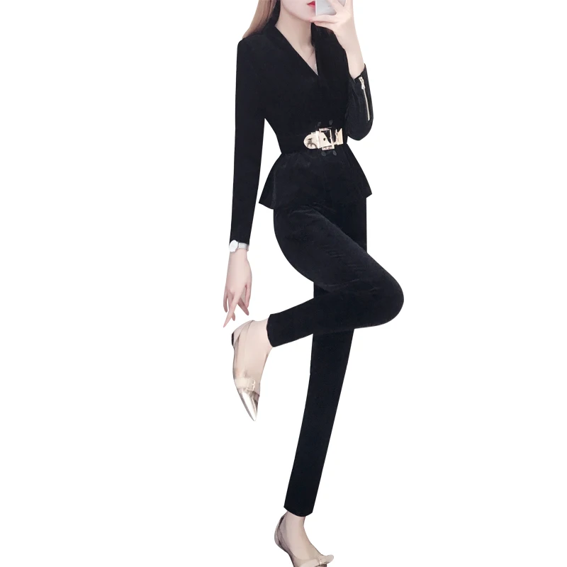 Богиня стильный комплект из двух предметов топ и брюки женский костюм ансамбль Femme Survetement Женский костюм Conjunto Feminino