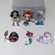 

10pcs/lot flat back planar resin princess cartoon DIY resin cabochons accessories with hole for diy earrings hair tie keychain