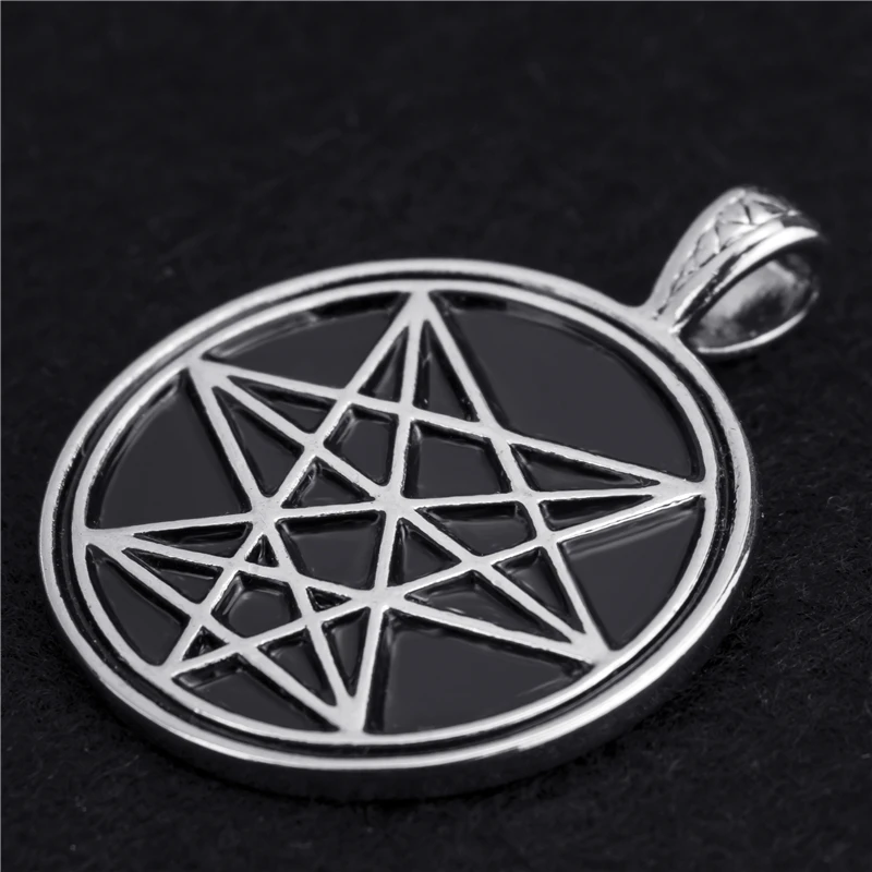 Men/'s inversé Pentacle Pentagramme Étoile Boy/'s étain Pendentif GRATUIT Collier