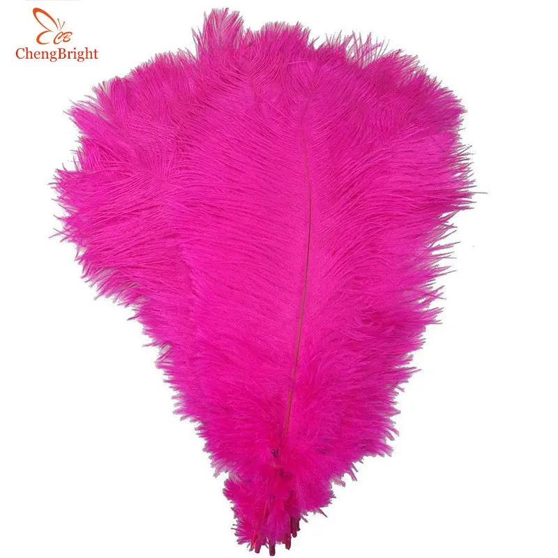 

ChengBright 100Pcs/Lot Rose Real Ostrich Feathers For Crafts 15-70CM Carnival Costumes Party Home Wedding Decorations Plumes Diy