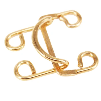 

50set Gold Tone Metal Tape Closure Waist Extender Hooks & Eyes Clasps Sewing Garment Clasps Hooks for Bag Clothes Coat NK277
