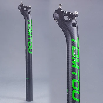 

TOMTOU 3K Carbon Fiber MTB Road Bike Seat Post Bicycle Parts Seatposts 27.2/30.8//31.6mm Length 350/400mm Matte Green - T49M62