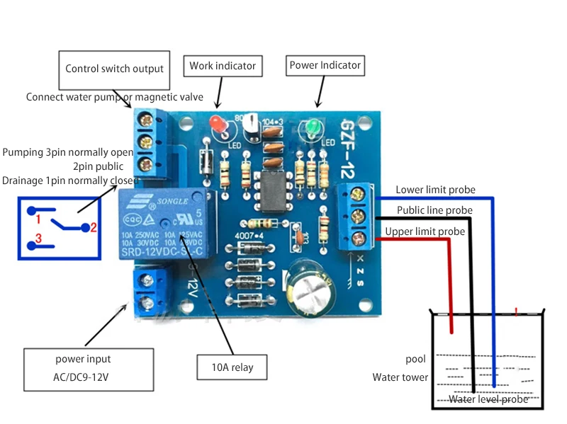 Регулятор уровня жидкости, датчик уровня воды, автоматический регулятор уровня воды, переключатель уровня воды, контроллер водяного насоса