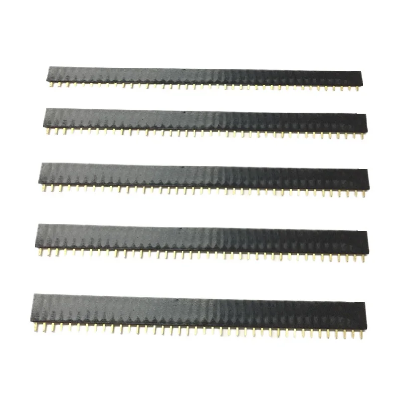 

2.54mm Single Row Female 1*40P PCB Board Right angle Pin Header socket Connector Pinheader Plastic 8.5 / 7.1 / 5.7 / 5 / 3.5 mm