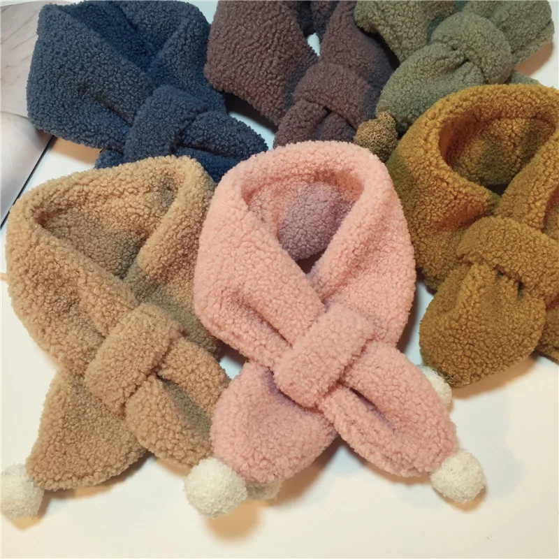 Baby Accessories Winter Warm Children's Scarf Korean Knitted Wool Scarf Men Women Baby Colorful Bar Hair Ball Cross Towel Baby Accessories Winter Warm Children's Scarf Korean Knitted Wool Scarf Men Women Baby Colorful Bar Hair Ball Cross Towel