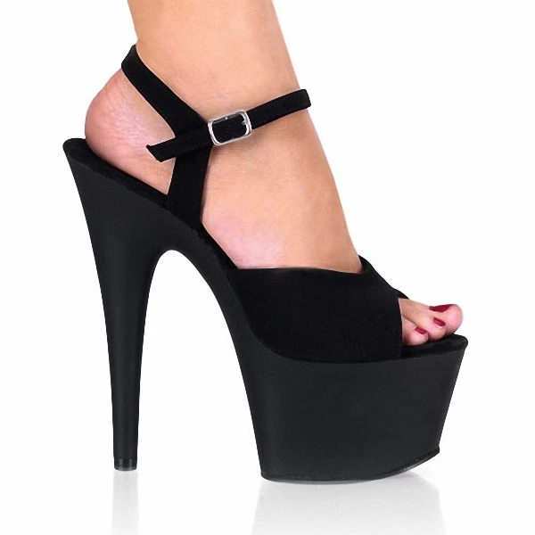 sexy fashion 7 inch black flock high heel shoes 17cm Exotic Dancer pole