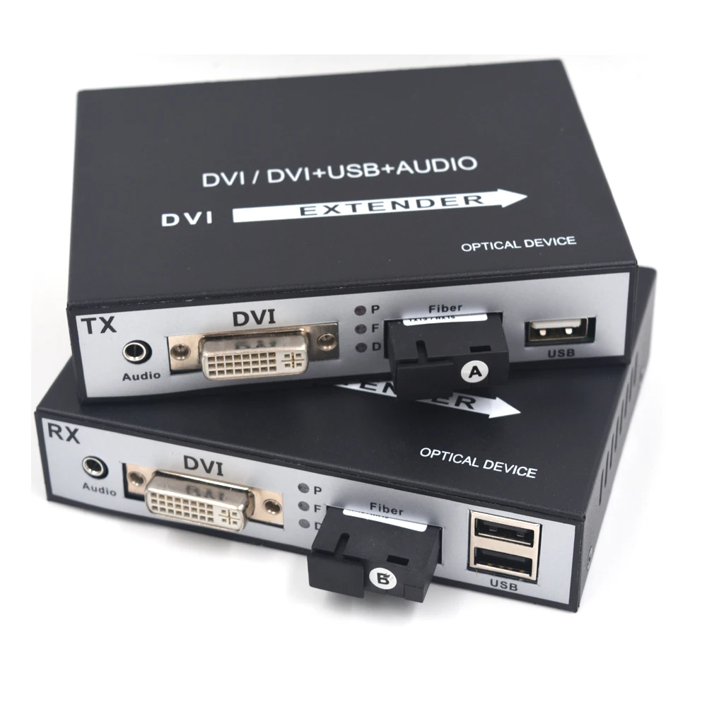 DVI Over Fiber Optic Media Converters 20km No