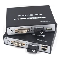 DVI Over Fiber Optic Media Converters 20km No Delay Loss Supported Keyboard And Mouse DVI Optical USB KVM Extenders