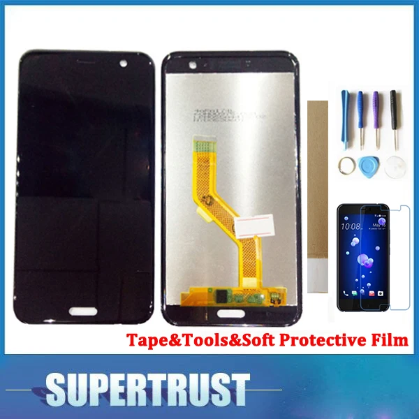 

Original Quality 1PC/Lot 5.5"For HTC U11 LCD Display+Touch Screen Digitizer Assembly Black Color with tools+tape+soft film