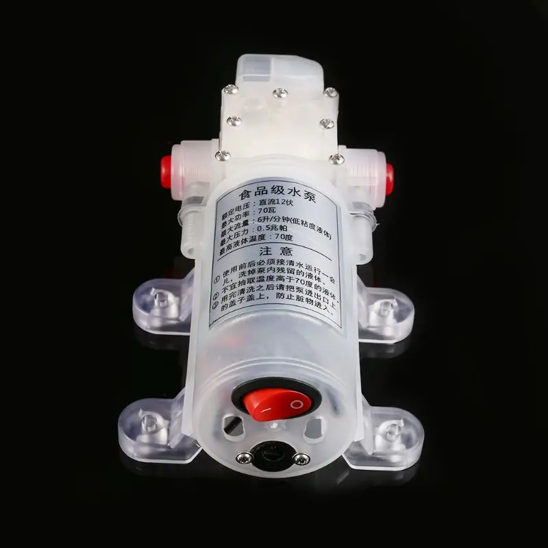

DC 12V 70W Food Grade Diaphragm Water Pump Self Priming Automatic Pressure Control