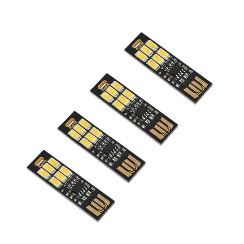 1W 5V Touch Dimmer Warm Light for Power Bank Computer Laptop Night Lamp Mini Pocket Card