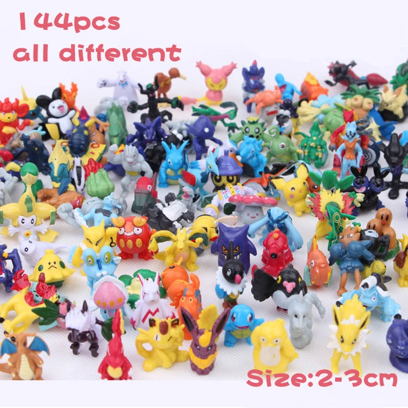 

144 pcs pack set pokemons anime action figures figurine kids boys toys for children oyuncak