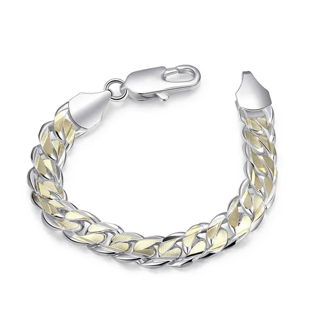 Silver 925 Chain Link Bracelet For Men Beleklik Fashion 10mm Male Silver 925 Chain Link Bracelet For Men Beleklik Fashion 10mm Male Bracelets Bangles Homme Pulseira
