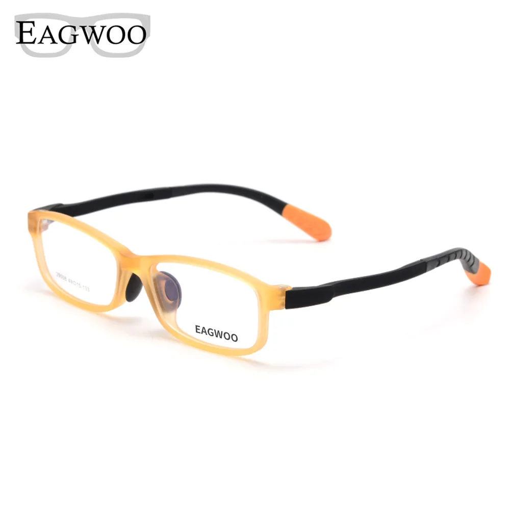 

Eagwoo Silicon Soft Children Eyeglasses Flexiable Boy Girl Sepectacle Baby Orange Small Optical Frame with Plain Lenses 29008