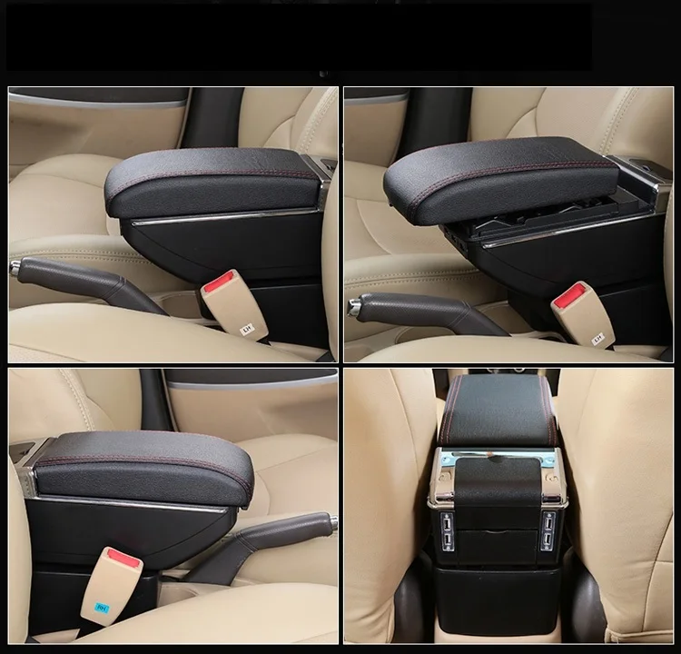 

One key rise and fall case lengthened 7 USB LED power increased multifunctional automobile armrest box for VolkswagenPolo