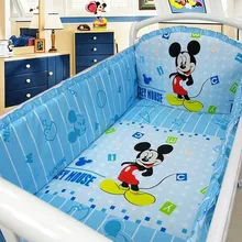 Акция! 6 шт. мультфильм детская кроватка Постельное белье хлопок мультфильм Бамперы для кроватки комплект для малышей, включают(бампер+ лист+ наволочка