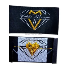 Пользовательские атласная одежда тканые этикетки/одежды вышитые теги/Золотой Серебряный поток воротник этикетки/Платье этикетки теги 1000 шт. много