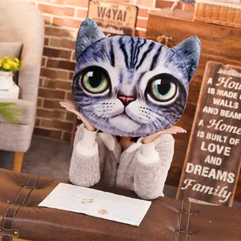

3D plush cat toys stuffed animal doll cute pillow cushion sleeping pillow funny gift for children