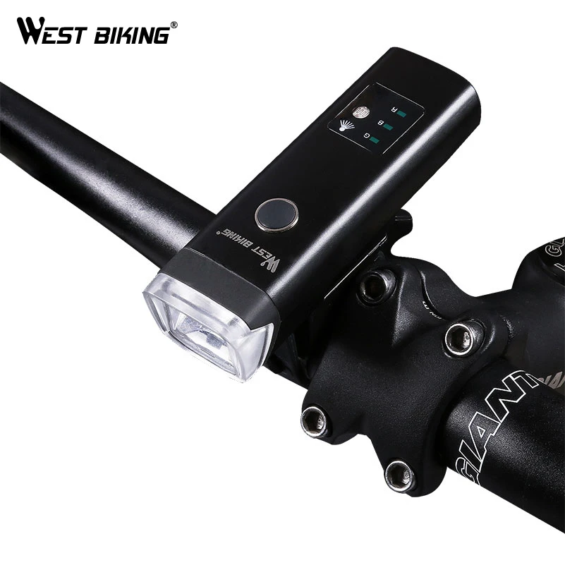Discount WEST BIKING Intelligent Bike Light Cycling Front Light 4 Modes  Warning Flashlight USB Charging Sensor Auto Lamp Bicycle Light 1