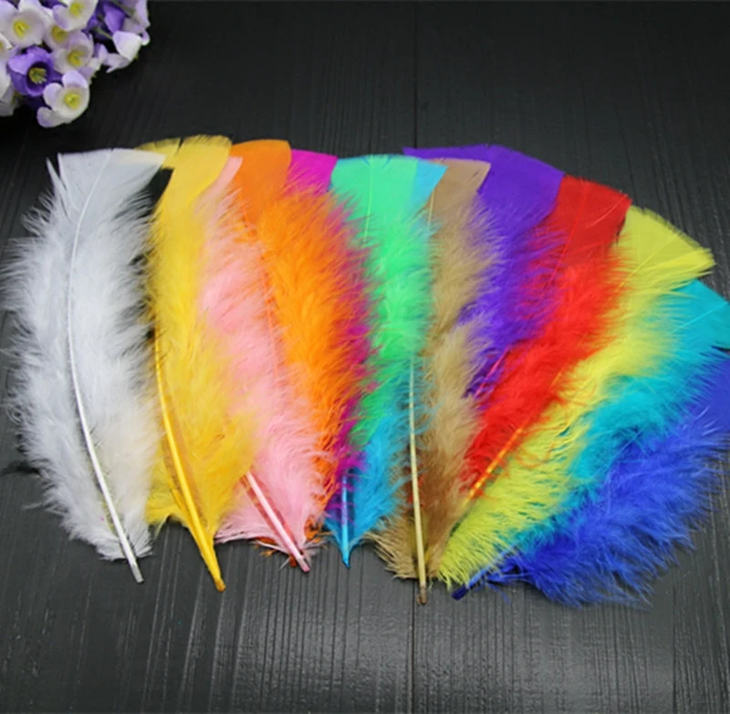 Натуральный Турция перья 10-15 см перо многоцветный плоской головкой перья карнавал DIY Хэллоуин Ремесла Свадебная вечеринка украшения 50 шт
