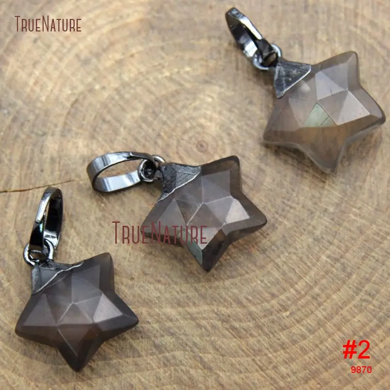 20180108-PM9872- Smoky Quartz Pendant Faceted Star Pendant_2