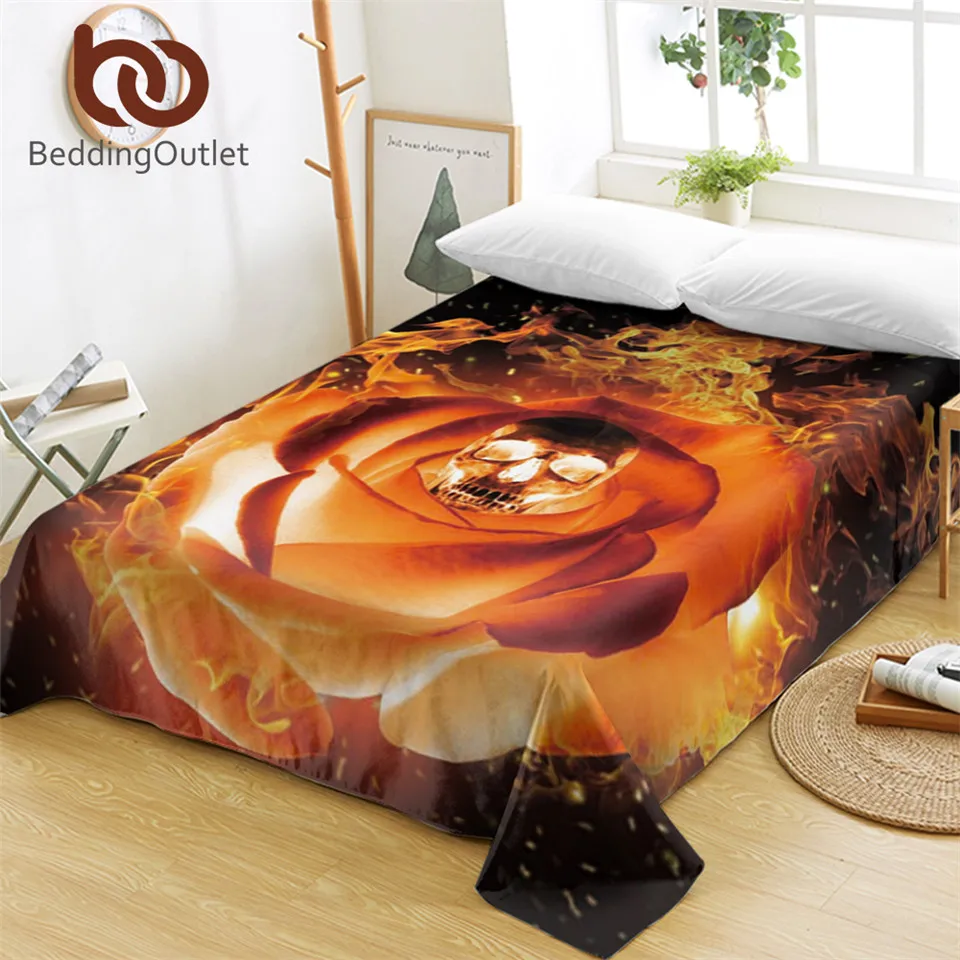 Buy BeddingOutlet Burning Skull Bed Sheets 3D Print