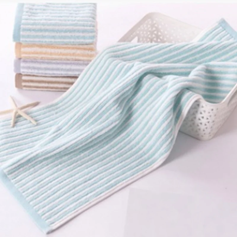 2019 new popular 100% cotton thick towel satin line soft comfortable fresh elegant cute stripe good water absorption | Дом и сад