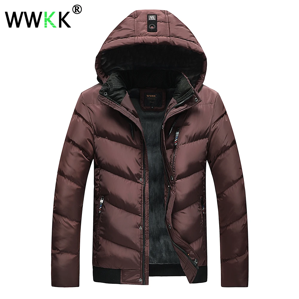NEW WWKK Thick Jacket Winter Parkas Jackets Men's Warm Causal Parka Cotton Male Winter Jacket Men's Padded Coat for Teen Clothes