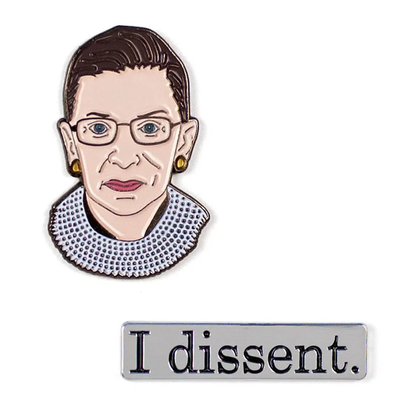 

Cartoon Figure Ruth Bader Ginsburg RBG "I Dissent" Enamel Pin Avatar Brooch