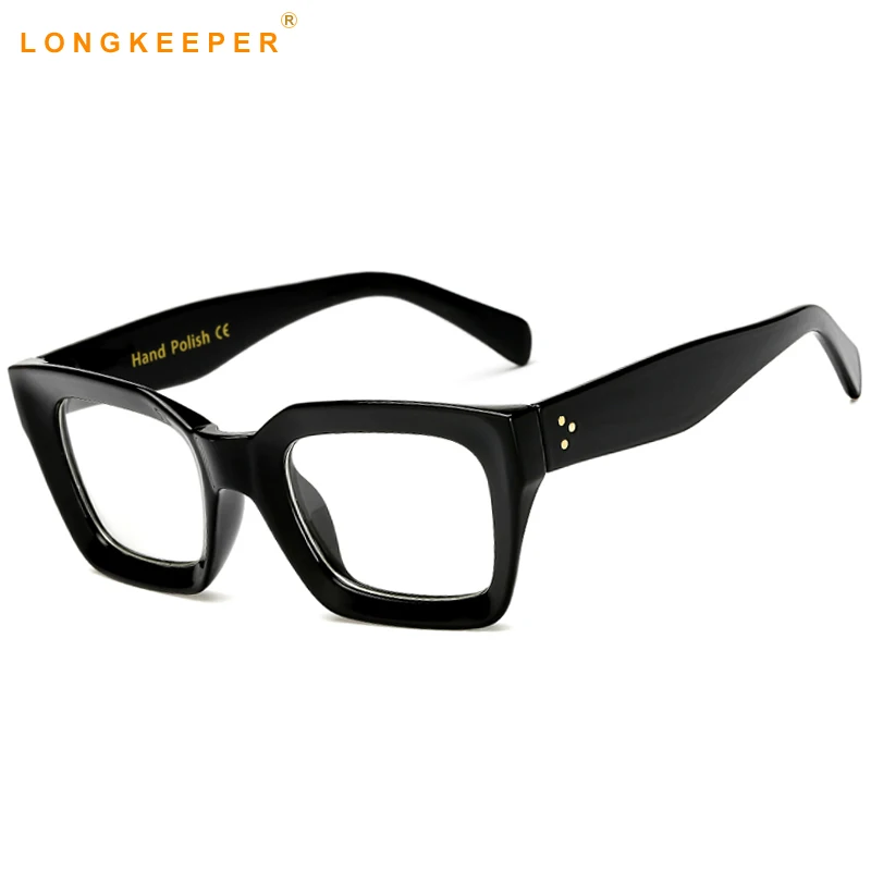 Длинные женские очки кошачий глаз, квадратные оправы для мужчин и женщин, брендовые дизайнерские оптические прозрачные линзы, модные очки
