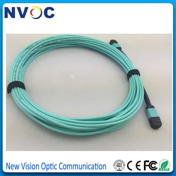 

12cores Multimode MPO Male to MPO Male Patch Cord,OM4,3Meter,B Type,Aqua Color,3.0mm Mini Round LSZH Cable MPO Trunk