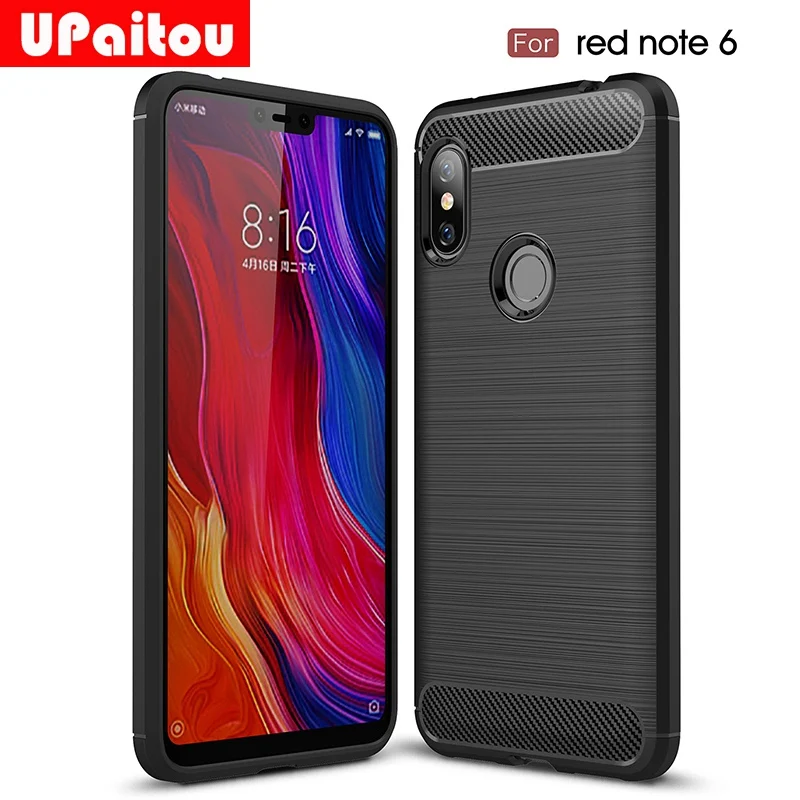 cheap UPaitou For Xiaomi Redmi Note 6 Pro Case Ultra Thin Carbon Fiber Cases Resistant Soft TPU Cover for Redmi Note6 Case
