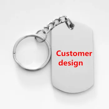 

250Pcs/lot Dog Tags Military Army Cards Men Jewelry Laser Custom Engraved Logo For Men Stainless Steel Keyring Keychain