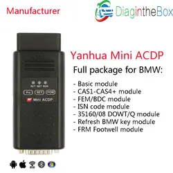 Yanhua мини ACDP полная модули для BMW CAS FEM BDC Ключевые программы/пробег сброс DME ISN товара обновить ключ FRM ног