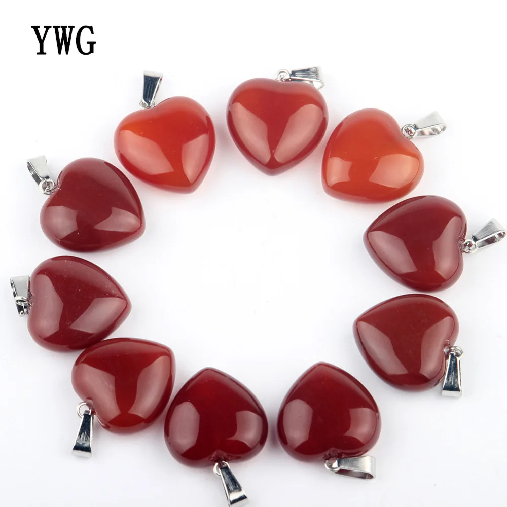 

10pc/lot Natural Carnelian Heart Pendant Chakra Reiki Healing Beads For Women Necklace or Earring Jewelry Lover Gift Free Pouch