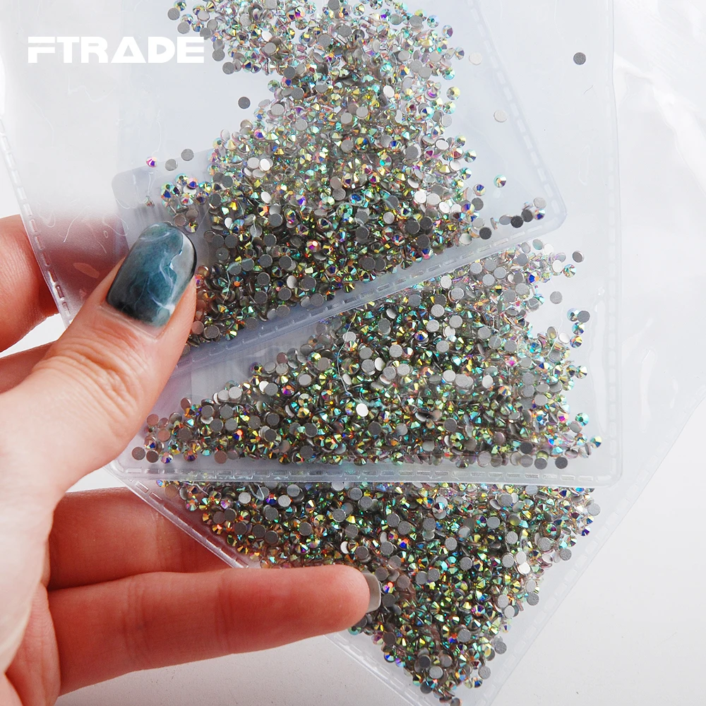 

Buy 2 Get 1 Shiny Glass Crystals SS6 FlatBack High Quality Round Shape Non Hotfix Rhinestone 1440Pcs For Nail Art DIY Decoration