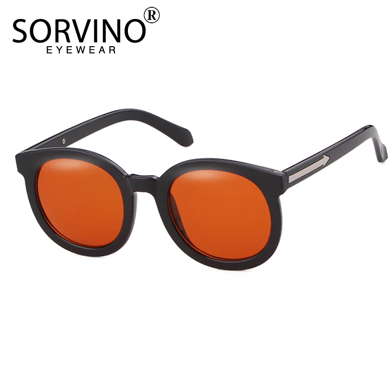 

SORVINO Retro Oversized Oval Sunglasses 2019 Women Luxury Brand Designer 90s Black Orange Mirror Blue Sun Glasses Shades SP336