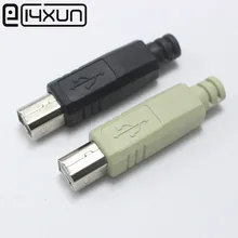 EClyxun 1 шт. DIY USB 2,0 Тип B 2 Pin мужской порт принтера в сборе адаптер Разъем гнездо припоя пластиковый корпус 4 в 1