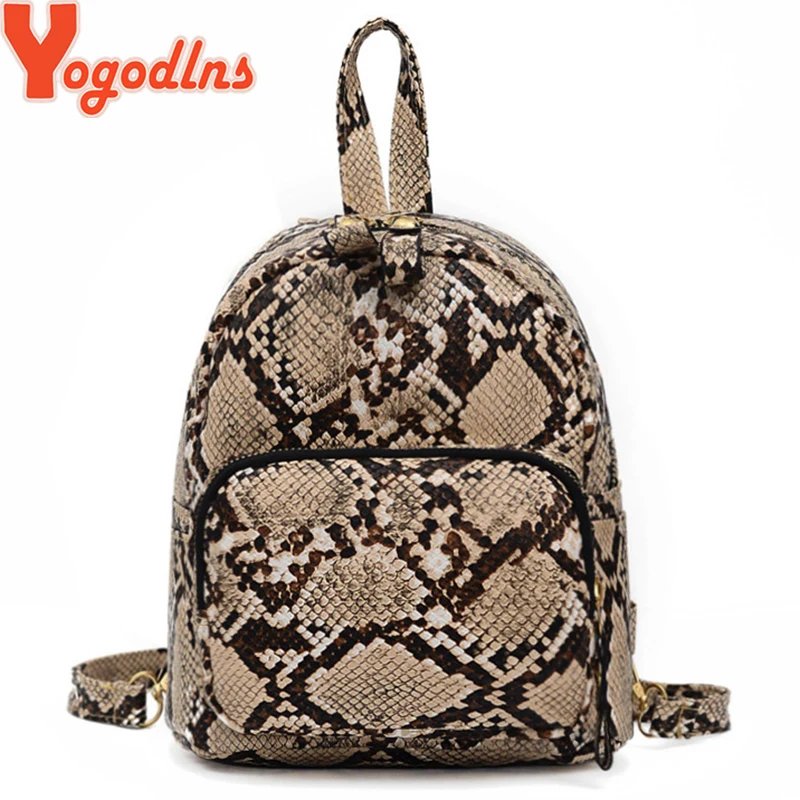 

Yogodlns Vintage Crocodile pattern PU Leather Small Backpacks For Women Fashion Contrast Knapsack Mini Back Pack Girls' Backpack